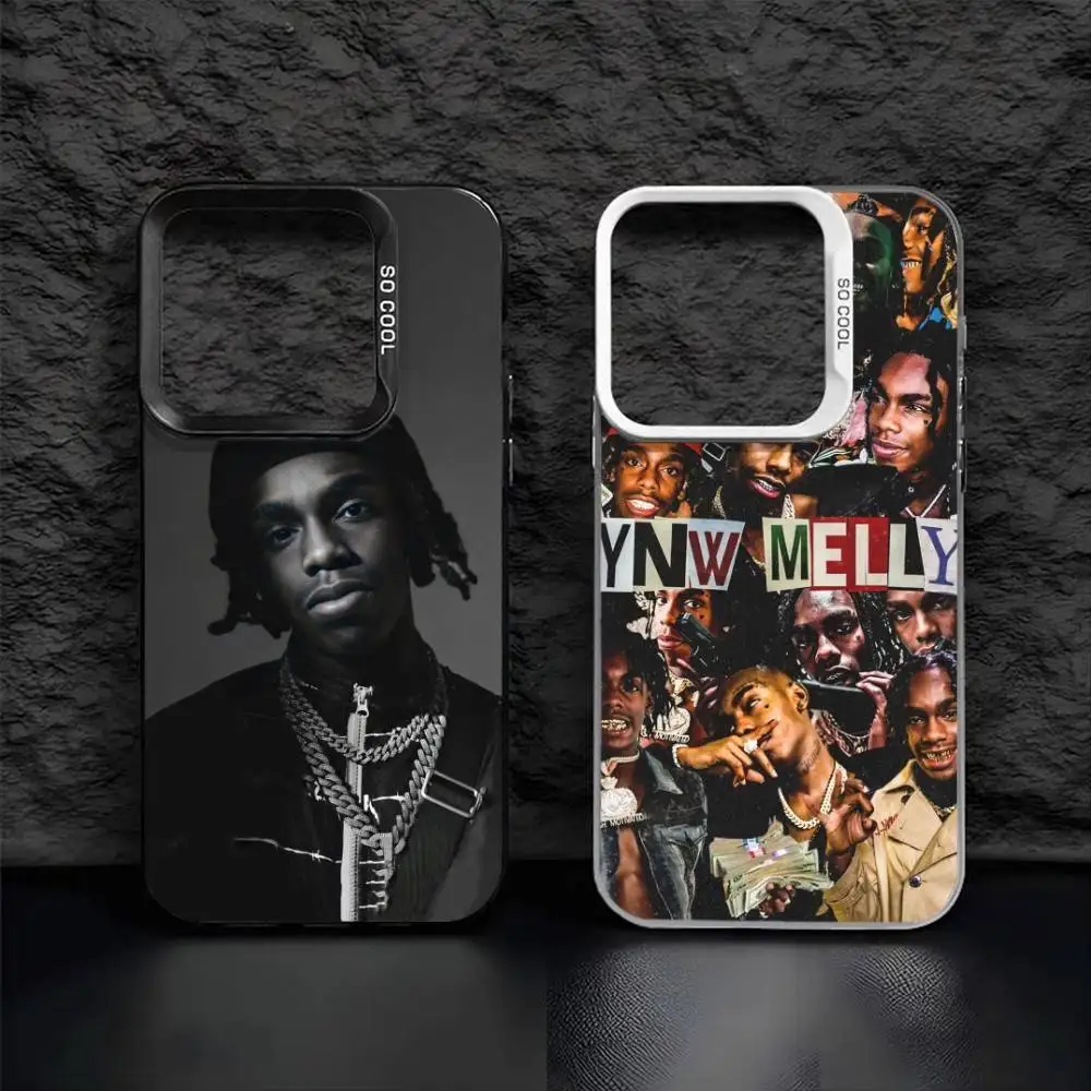 

Y-YNW M-Melly Rapper Phone Case For iPhone17, 16,15,14,13,12 Pro Max Black Candy Matte Shockproof Cover