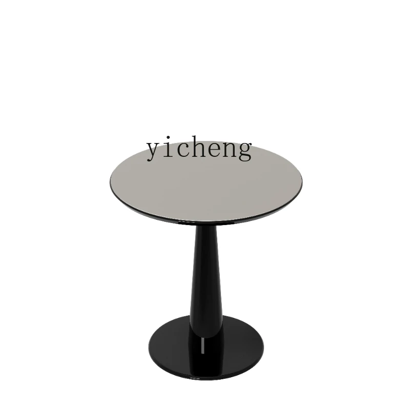 Zc Solid Wood Retro round Dining Table Simple White Small Apartment Stone Plate round Table