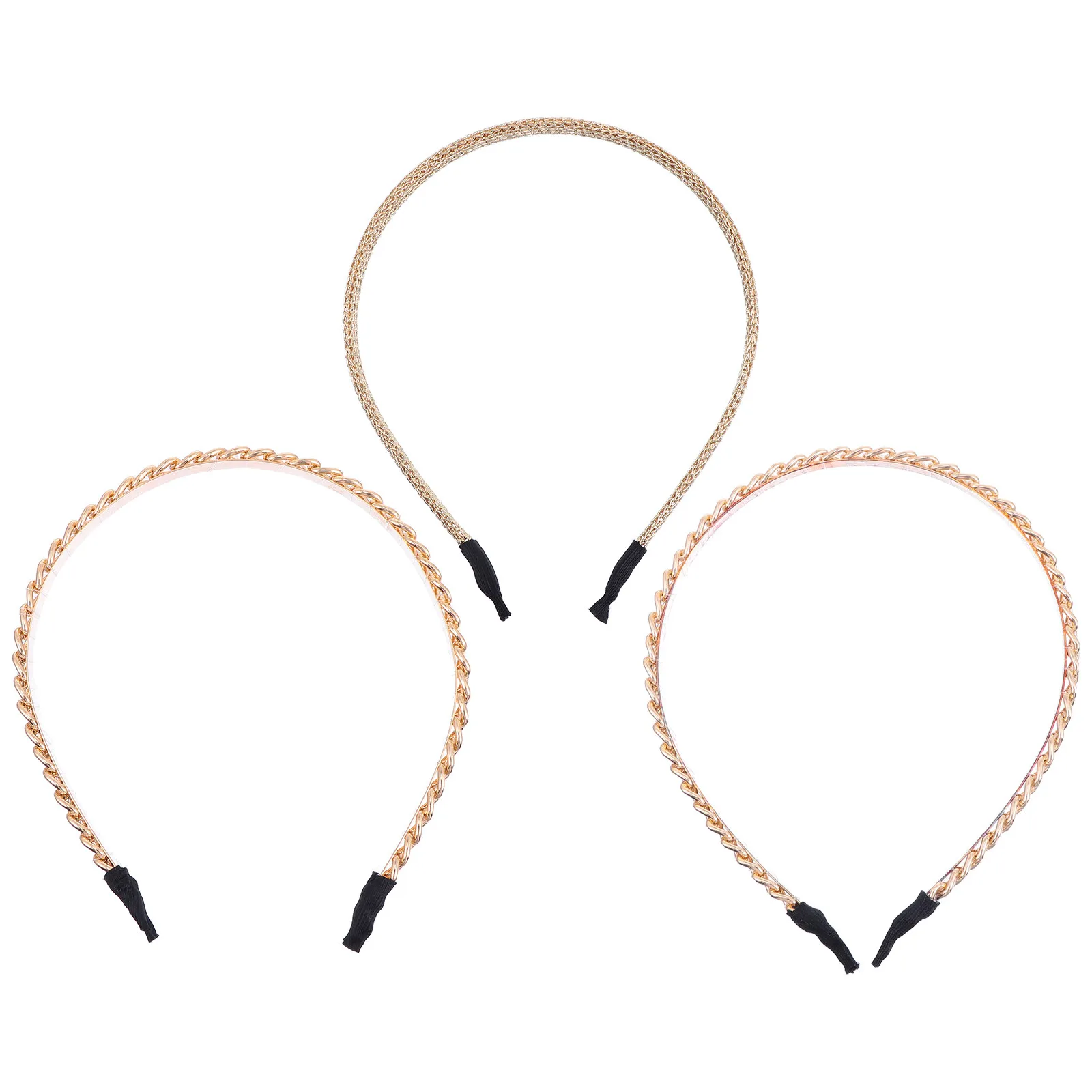 

3Pcs Alloy Chain Hair Hoops Vintage Fashion Headband Elegant Wedding Party Bridal Hair Jewelry Women Headdress