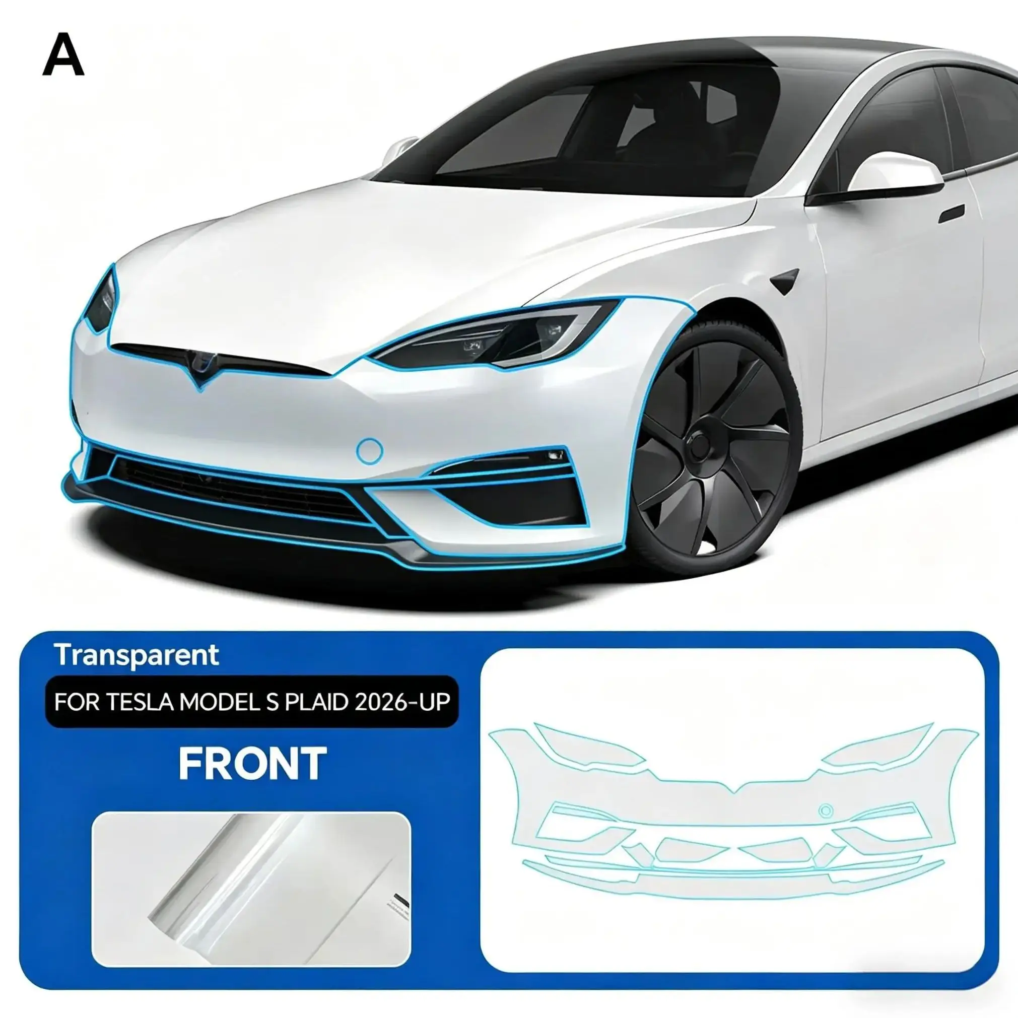 

For Tesla Model S Plaid 2026-UP TPU Paint Protection Film Self-Healing Matte Clear Bra Pre-cut PPF Body Anti-Scratch Resistant