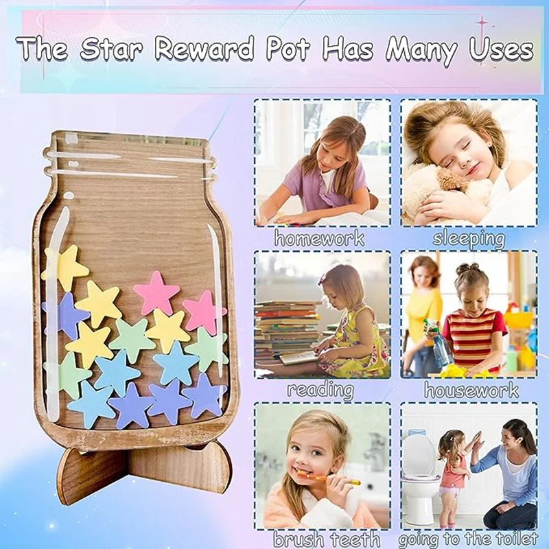 Classroom Reward Jar Set for Kids, Classroom, Daily Training, Board, Tokens Chore Chart, Chart