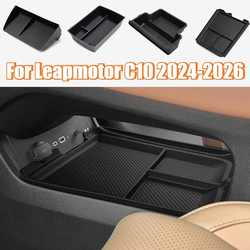 

For Leapmotor C10 2024-2026 Center Console Lower Storage Box Armrest Storage Organizer Case Tray Auto Car Interior Accessories
