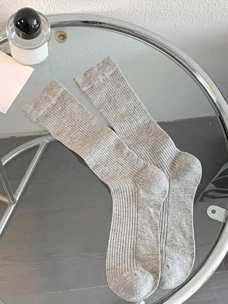 1/4 Paar Damen-Socken für mittlere bis schmale Beine, Kniestrümpfe, schwarz, weiß, grau, dünne Sommersocken im süßen Stil, transparente, gestapelte Socken – Detail 9