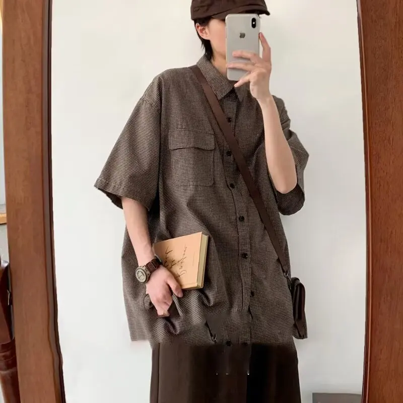 

Loose Casual Men's ort Sve irt Summer New Sle Vintage Cheered Jaet Coat Trendy Workwear Sle Polyester Fiber