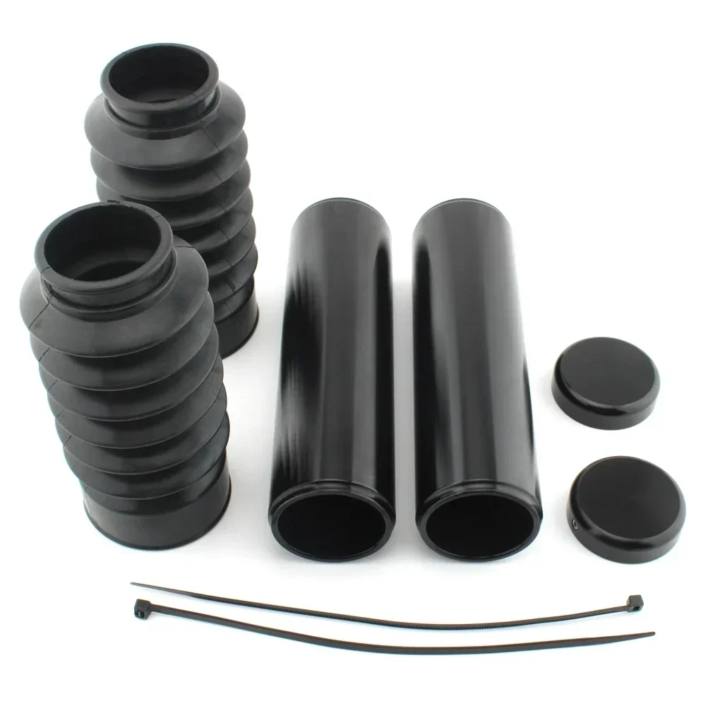 Motorcycle Black Aluminum Full Front Fork Cover Set Tube Cap Kit For Harle V-ROD NIGHT ROD NIGHT ROD SPECIAL 2007-2011