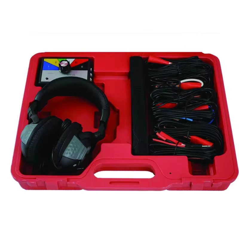 

Automotive maintenance repair, dynamic stethoscope engine bottom, transmission sound detection, mechanical diagnosis tray