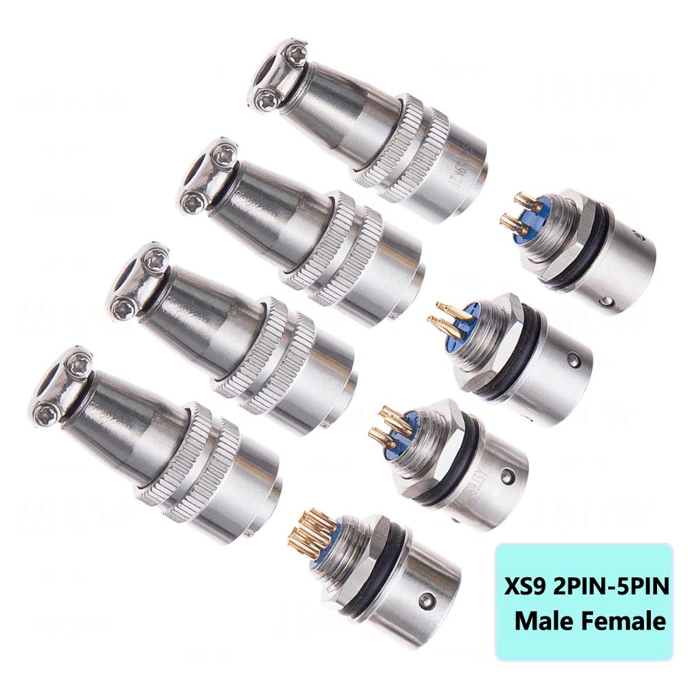 XS9 2PIN 3PIN 4PIN 5PIN 2P 3P 4P 5P Docking Aviation Plug Socket Waterproof Circular Connector XS9