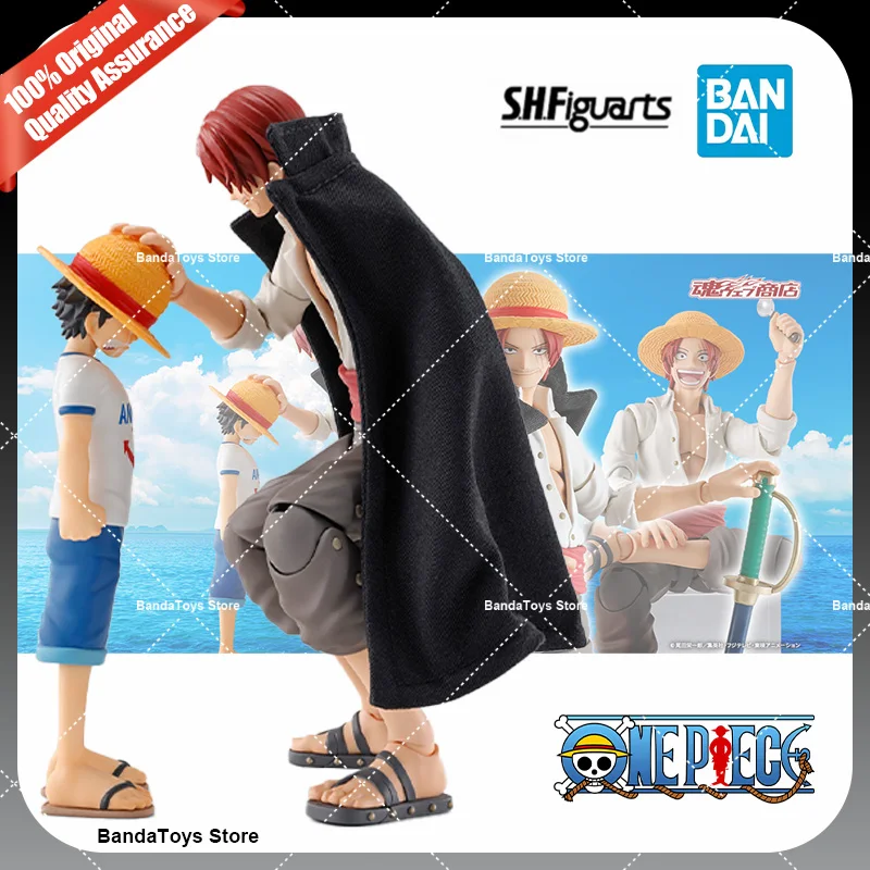 In Stock 100% Original Bandai S.H.Figuarts Shf One Piece Shanks and MONKEY.D.LUFFY childhood Anime Collection Figures Model Toys