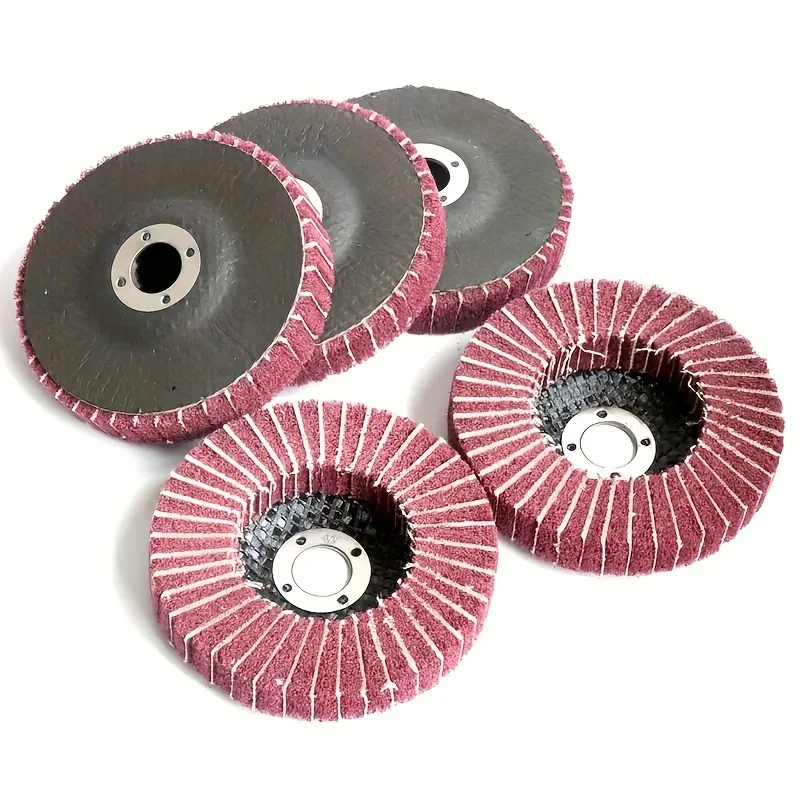 10 عجلات تلميع قرصية من ألياف النايلون مقاس 4 بوصة، أقراص تلميع طحن 4 بوصة، أدوات تلميع، إزالة الصدأ على السطح المعدني