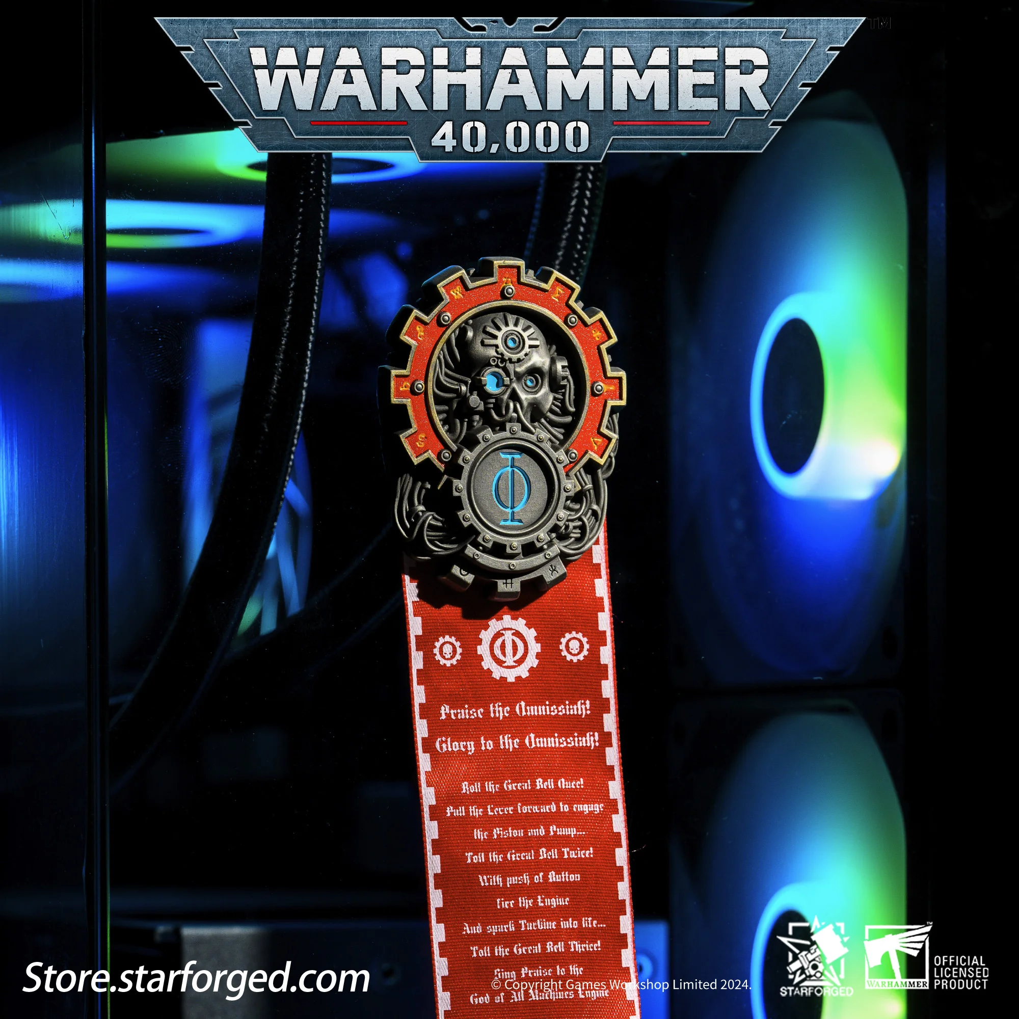 Starforged ستار الصب Warhammer 40K الشكل الطرفية بروش لاصق قلادة الديكور ميكانيكي نقاء شارة عازلة هدية