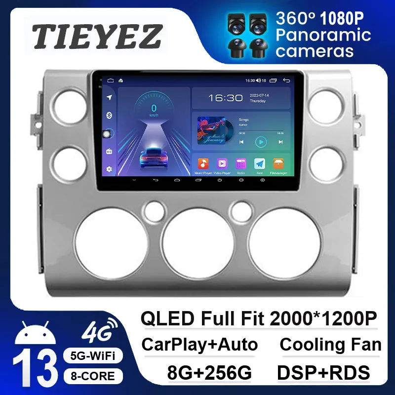 

Android 13 Car Radio Multimedia Player For Toyota FJ Cruiser J15 2006 2007 2008-2020 QLED 8+256G 4G LTE DSP GPS Navigation DVD