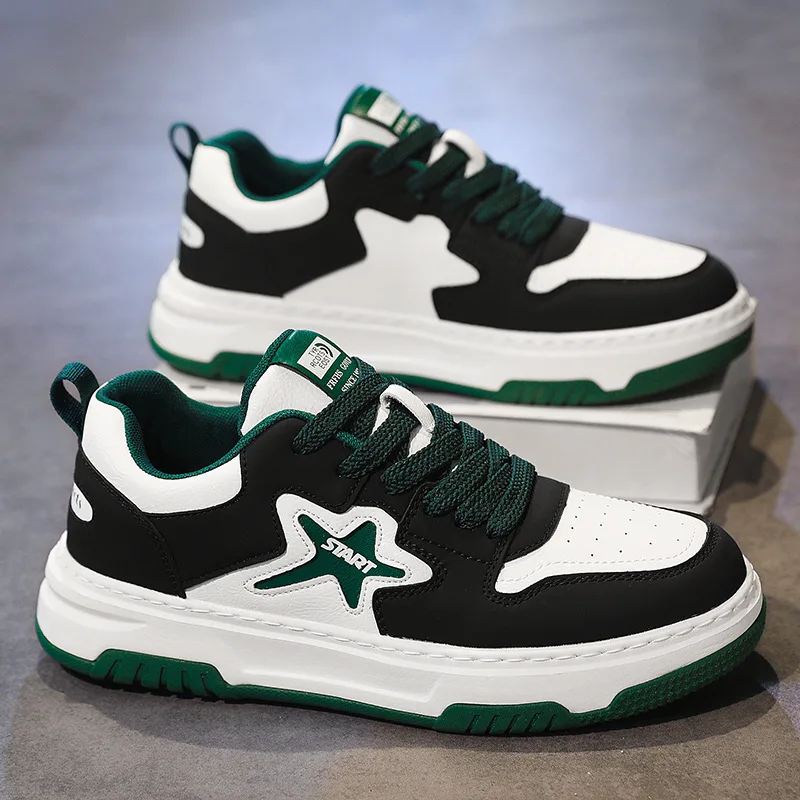 

2025 New Men's Casual Board Shoes Luxury Color Matching Platform Shoes Outdoor Non-slip Wear-resistant Sneakers Tenis Hombres