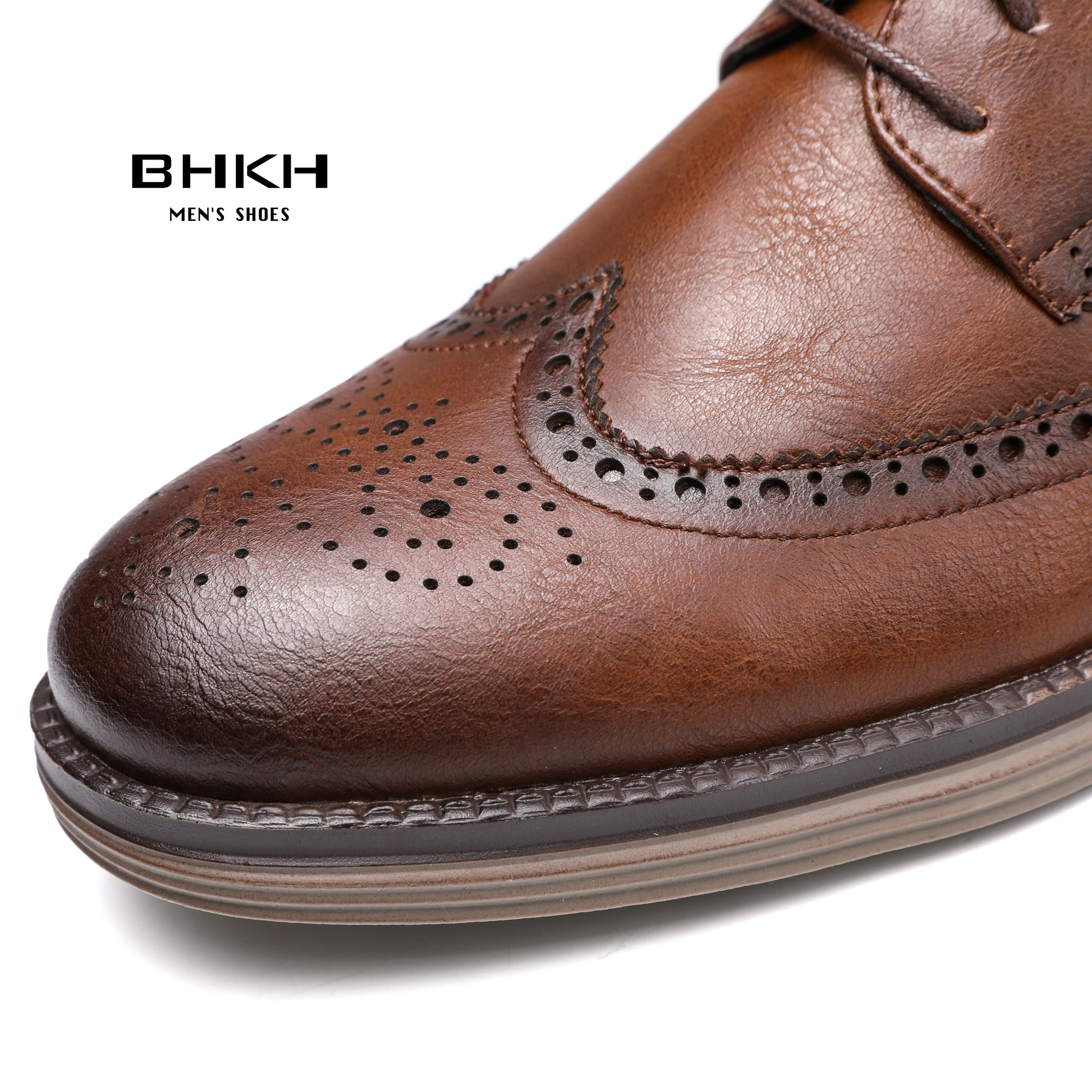 BHKH 2024 Autumn Man Dress Shoes Genuine Leather Lace-up Men Casual Shoes  Smart Business Office work Footwear Men Shoes