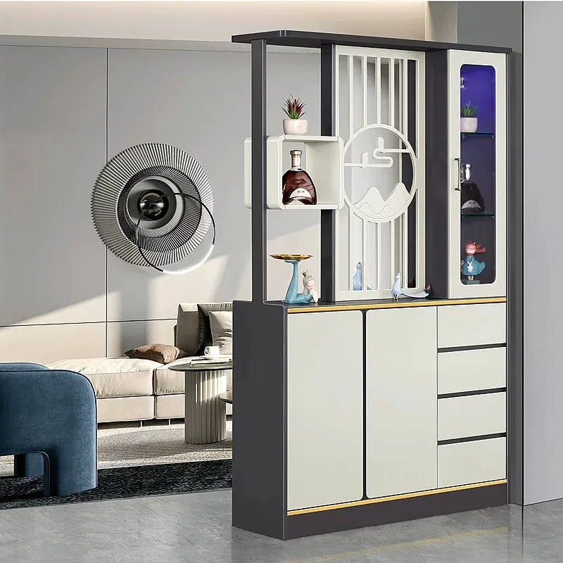 Modern Entryway Shoe Cabinet Wine Rack Screen Divider Double Side Storage Cabinet Luxury Hallway Furniture