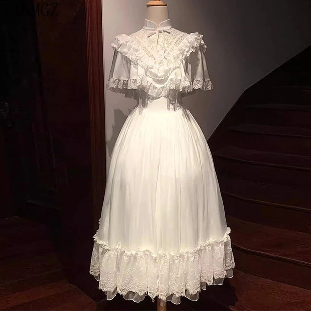 2025 Coffee Breakภาษาฝรั่งเศสคําสีขาวแขนฟองชุดเด็กฤดูร้อนFiditive Princess Vintageชุดสีขาว