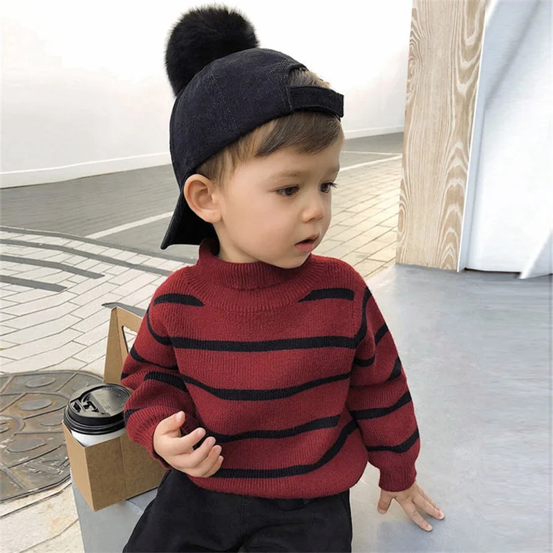 

Boys Woolen Sweater Crochet Cotton Windbreak 2024 Cool Plus Thicken Autumn Winter Outwear School Warm Children's Clothing