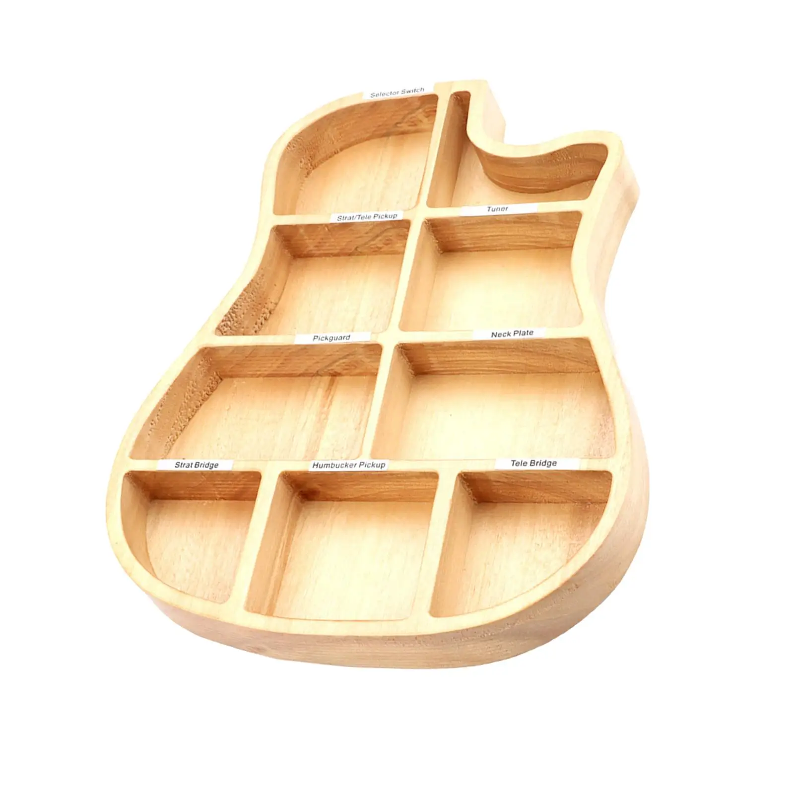 

Solid Wood Guitar Picks Case Box 9 Compartment Durable Musical Instrument