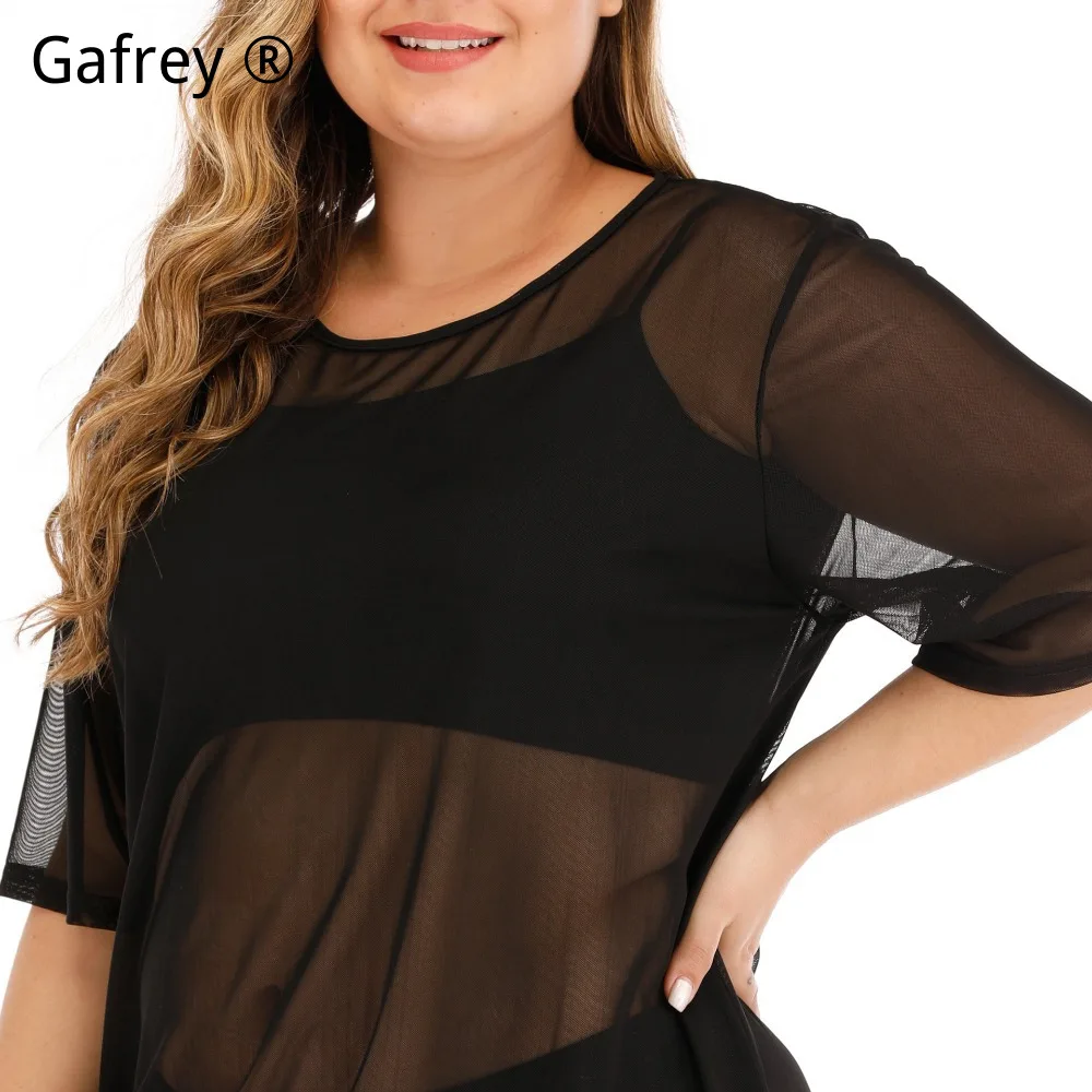 Vestido de Malla Transparente para Mujer Talla Grande - usage example