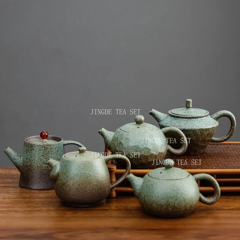 

1pcs Fujian Ceramic Teapot Vintage Teapot Large Capacity Japanese Kung Fu Tea Set Hammer Pattern Craftsmanship Green Tea