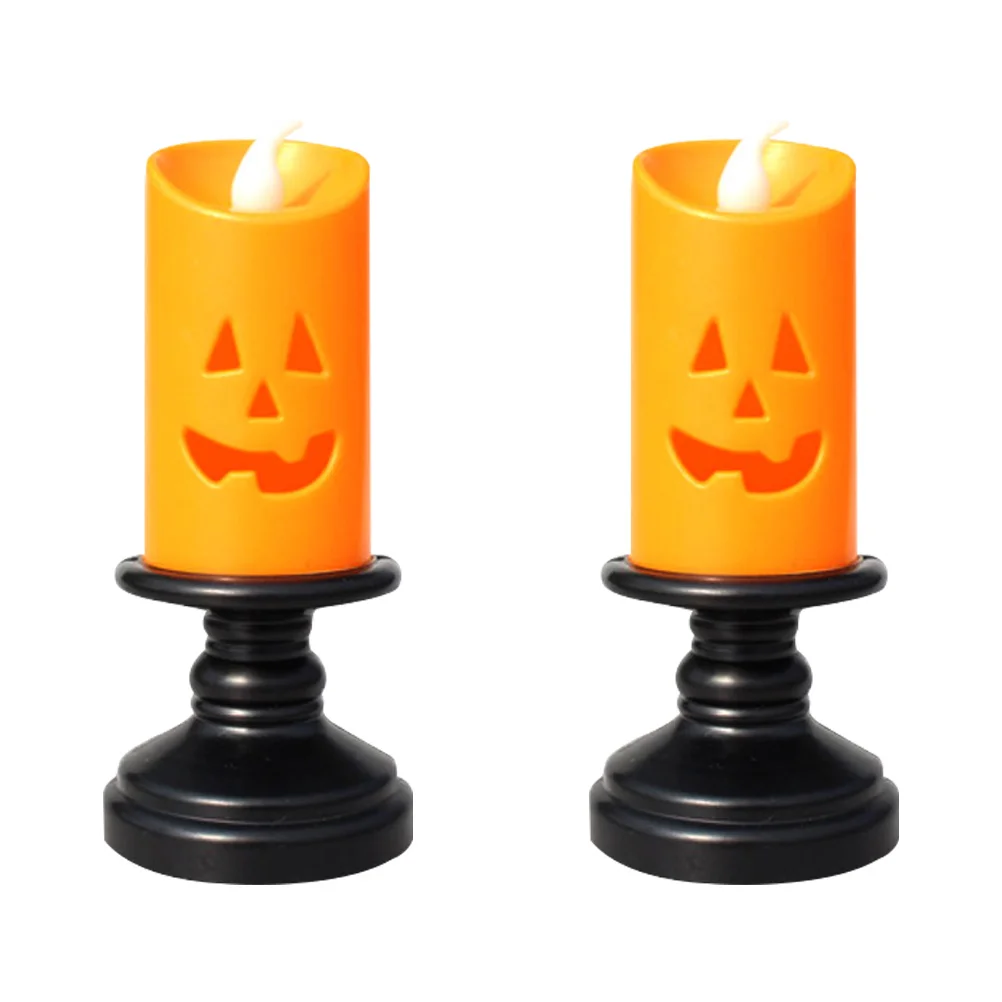 2 Pcs Home Decorations Halloween Lights Night Lamp Pumpkin Lantern Flickering Jack Lanterns