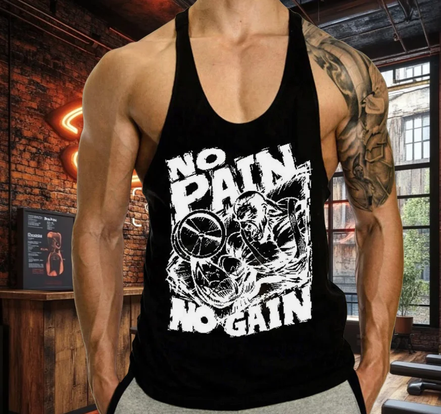 

Men's Sports Bodybuilding Vest Muscle Undershirt Single Piece Breathable Fitness Vest 100% Cotton Breathable and Refreshing