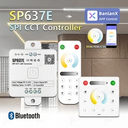 Smart SP637E SPI LED Controller DC 5V 12V 24V 600ICs indirizzabile Pixel Bluetooth Music Dimmer 2.4G RF pannello remoto Touch a 4 Zone