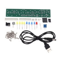 DIY Sound Control LED Music Spectrum Electronic Kit Crystal Column Audio Display PCB Soldering Practice Kit LM339 LM358 DC5-12V