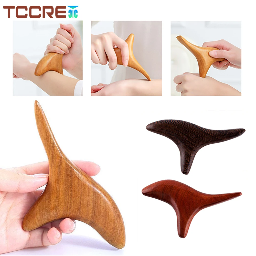 Nature Wood Trigonometric Massage Cone Wooden Lymphatic Massage Stick Face Hand Foot Body Massager Gua Sha Board Acupuncture Pen