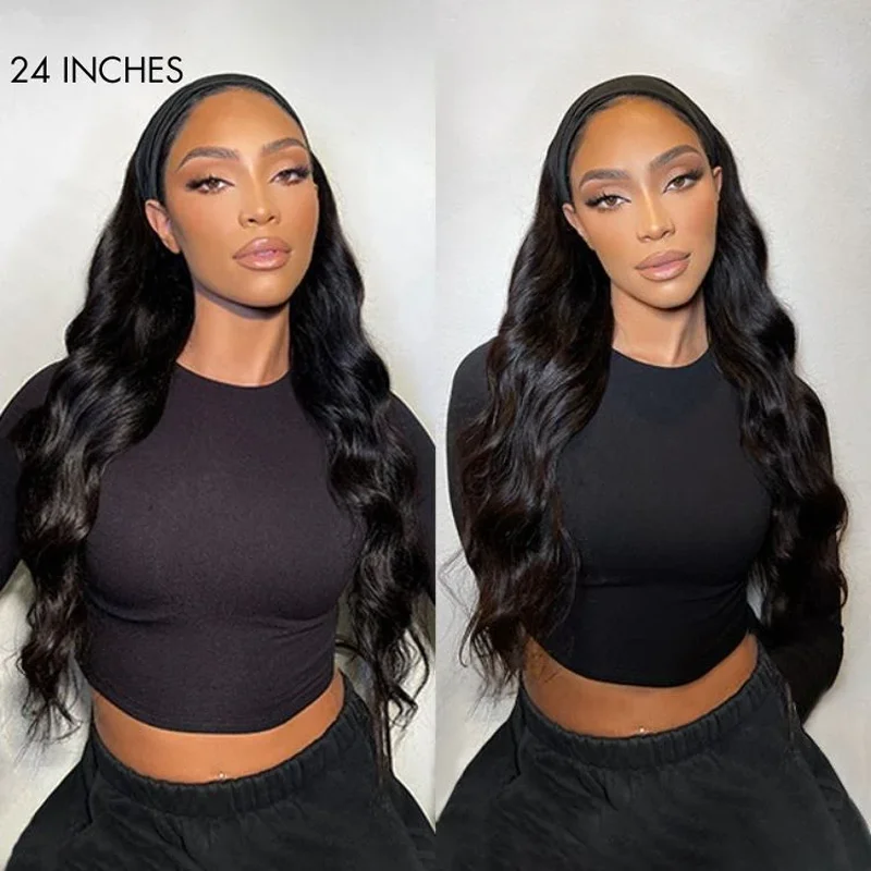 

Natural Black 13x4 HD Transparent Lace Front Wig Brazilian Human Hair Wigs Pre-Plucked Body Wave 200% Density Lace Frontal Wig