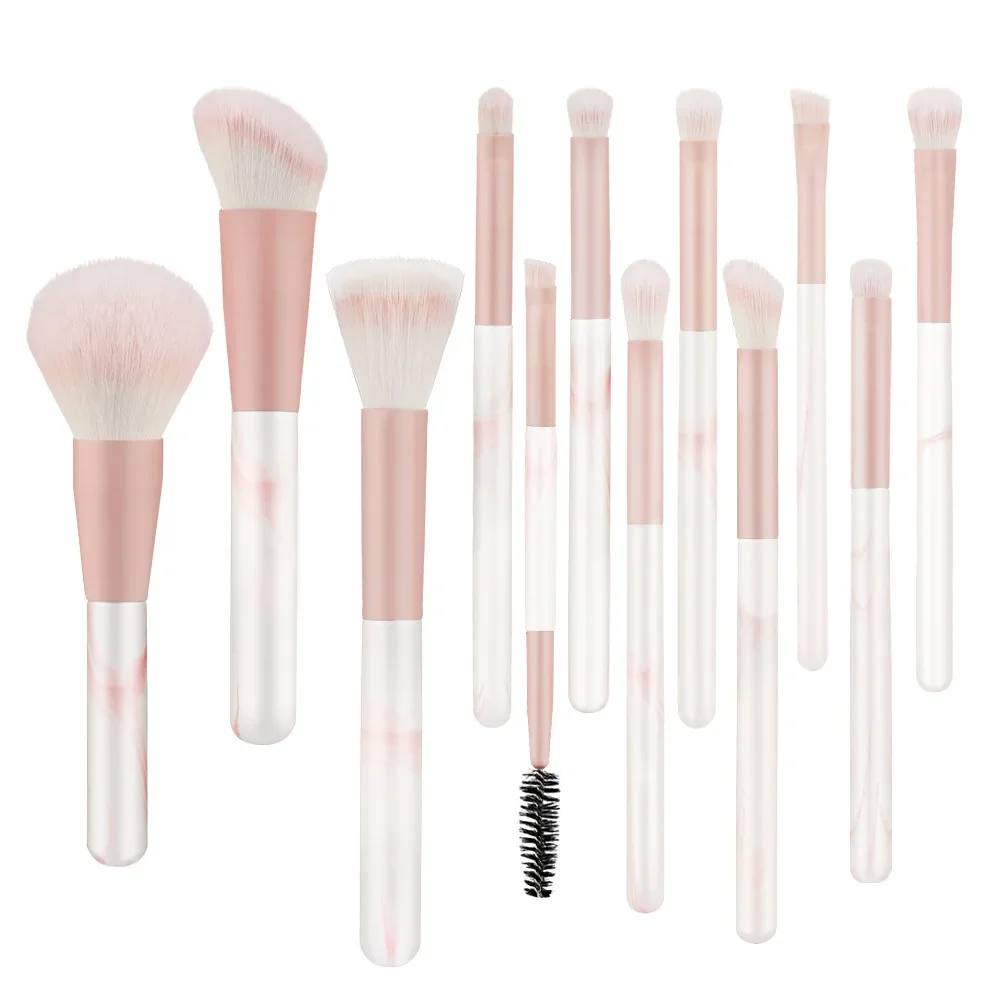 12 pieces of 3-color makeup brush set super soft hair powder brush tools for beginners makeup brushes beauty foundation brush