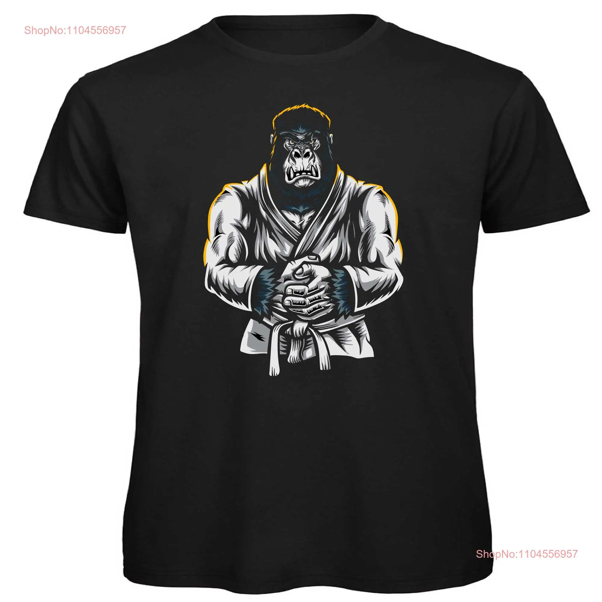 

Мужская черная органическая футболка Jiu Jitsu Ape для взрослых, маленький размер 3XL, британский размер с длинными или короткими рукавами