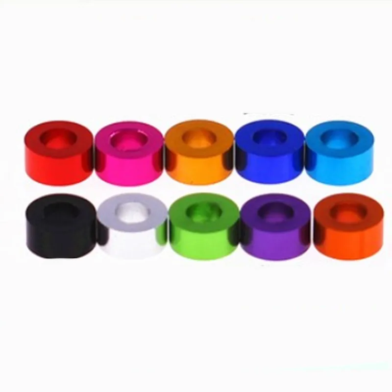 10 Stück M3 Dicke 0,5 mm bis 10 mm Bunte Aluminium-Unterlegscheiben-Buchsen-Dichtungs-Abstandshalter-Hülsen ohne Gewinde – Detail 2