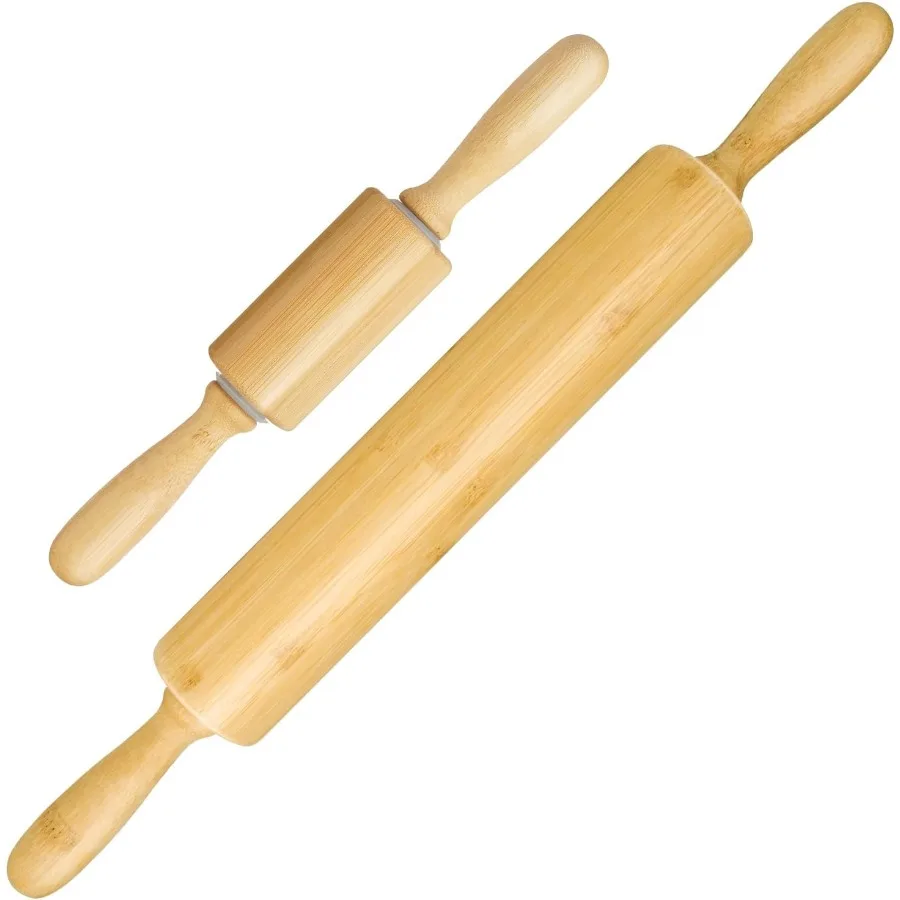 

2 Pack10 inch 17.5 inch Wooden Rolling Pin for Baking Long Dough Roller for All Baking Needs