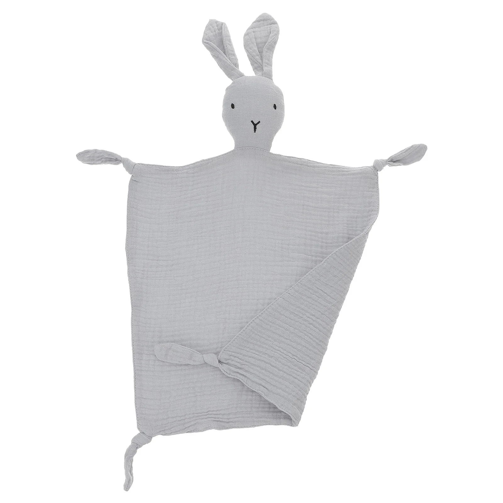 コットンラブリーベビーセキュリティブランケット、動物ウサギデザイン、洗濯機で洗える、新生児や幼児のための心地よい感覚タオル