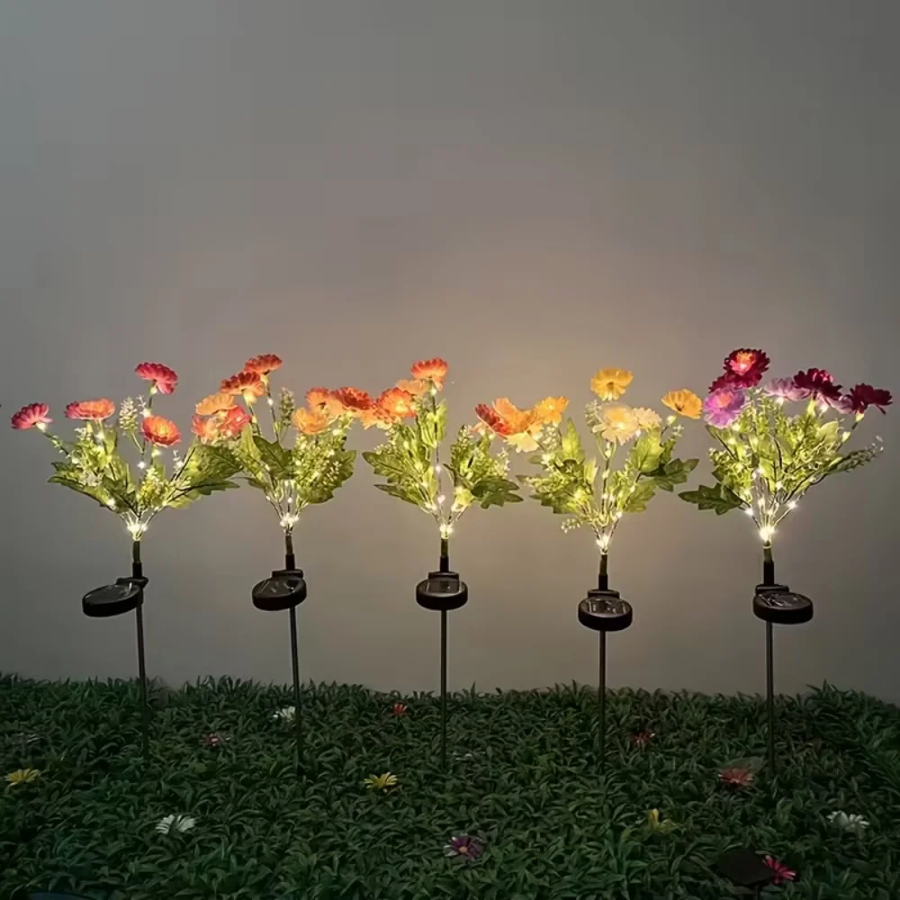 Solar Flower Lights LED Garden Stake Lamps for Outdoor Walkway Courtyard Landscape Lighting Yard Decoration