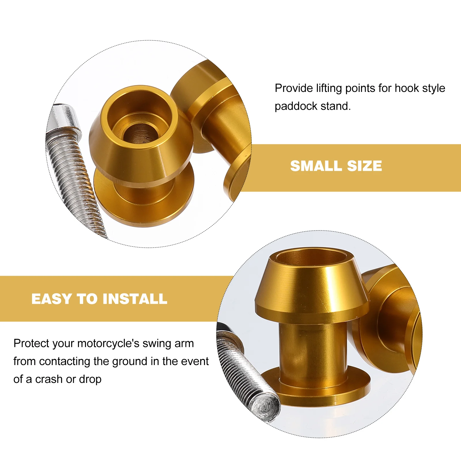 

2Pcs Motorcycle Rear Lift Screws 8mm Aluminum Cnc Swing Arm Stand Spool Screw Paddock Stand Hook Lifting Points Motorcycle