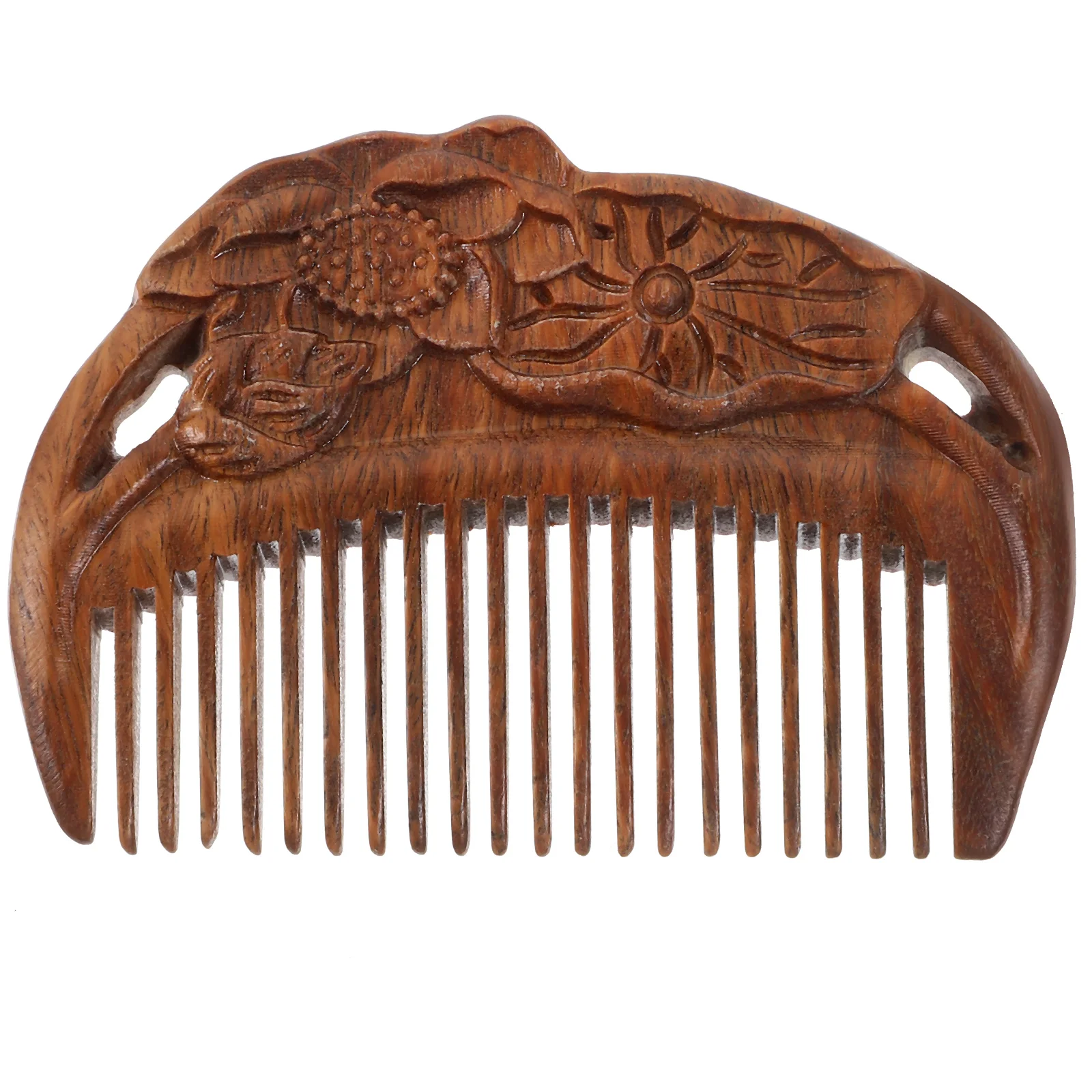 Fine Hair Combs Accessories Carving Hairstyling Vintage Sandalwood Women Travel Clip