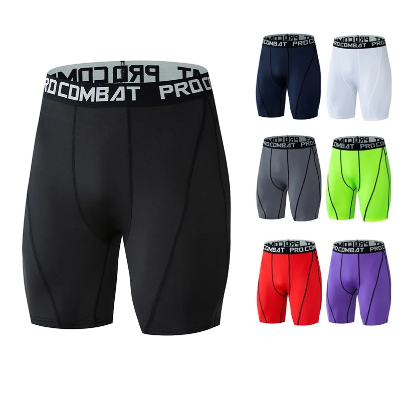 2026 Random Color 1 Pack Men's Sports Elastic Tight Pants Quick-Drying and Breathable Fitness Training Cycling Shorts
