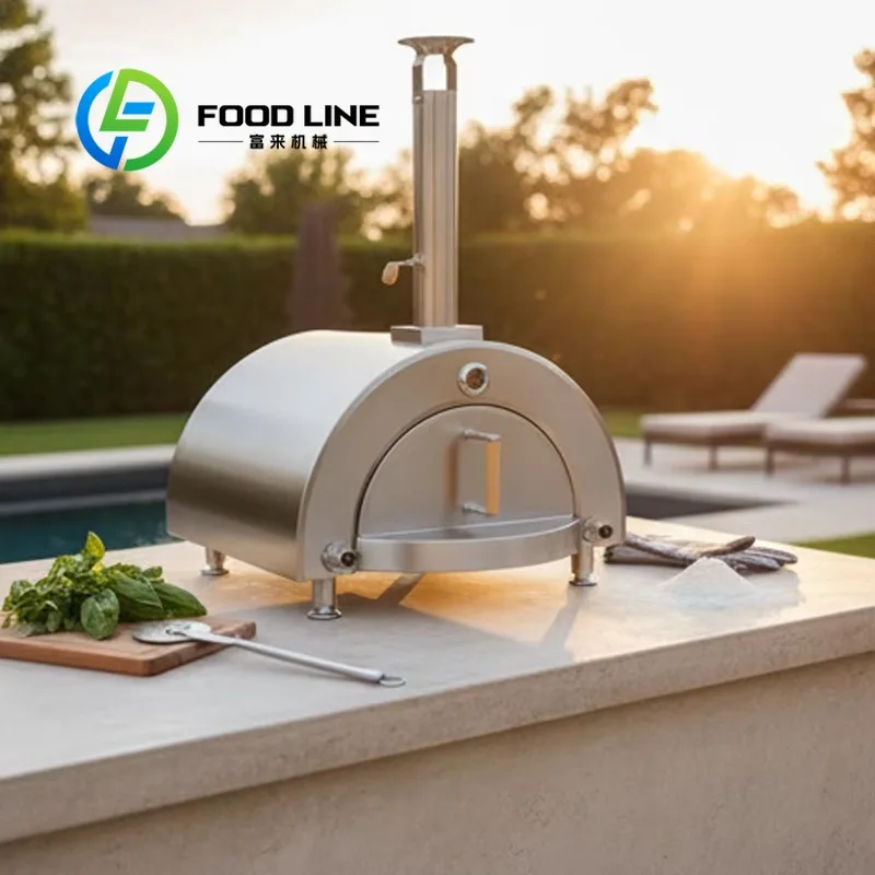 Factory Direct Premium Luxurious Charcoal Butane High Heat Output Pizza Oven Double Layer Stainless Steel Body for Patio Parties