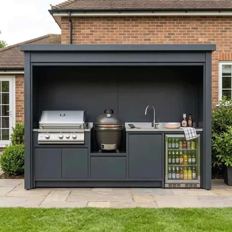 304 stainless steel outdoor kitchen electric door cabin with 5-year warranty, environmentally friendly and moisture-proof