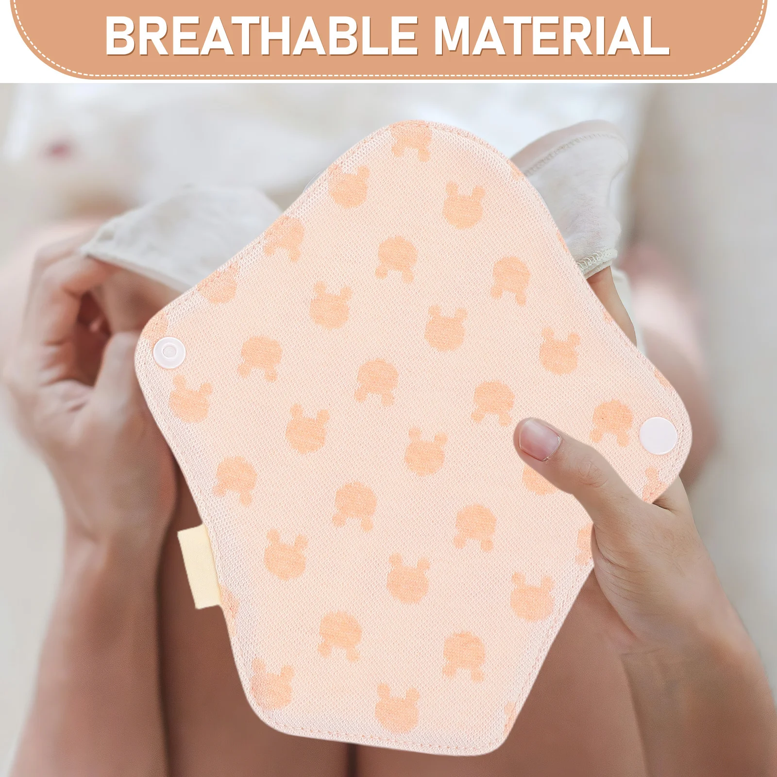 5 قطعة منصات الحيض القطن العضوي القابلة لإعادة الاستخدام قابل للغسل منشفة صحية للنساء ماصة للغاية تنفس لينة مثالية لفترة