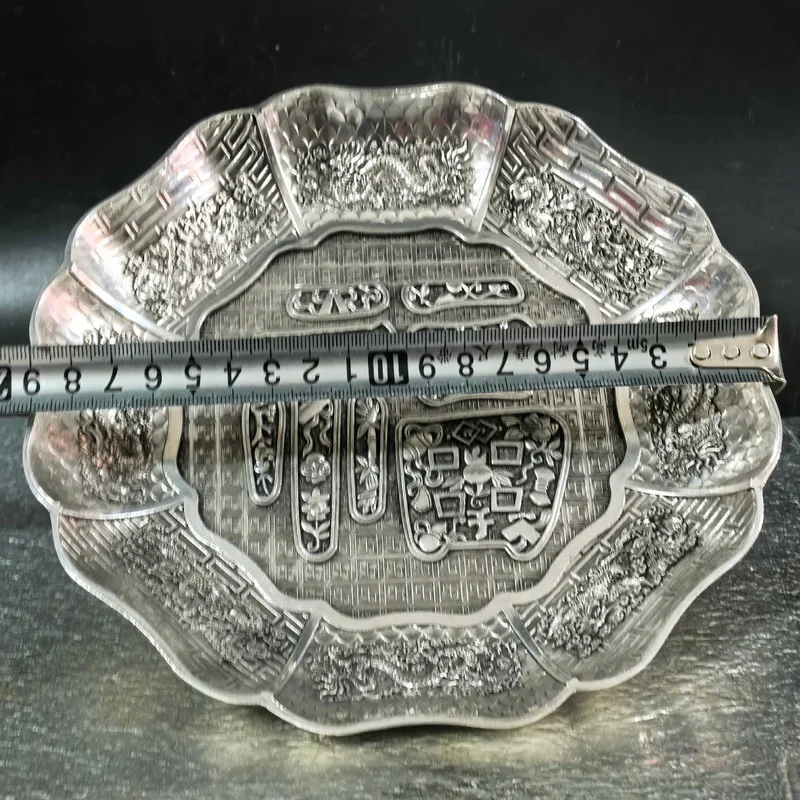 Antique manufacturer wholesales antique-style eight treasures, fortune character, dragon and phoenix plates, alloy dishes, and d