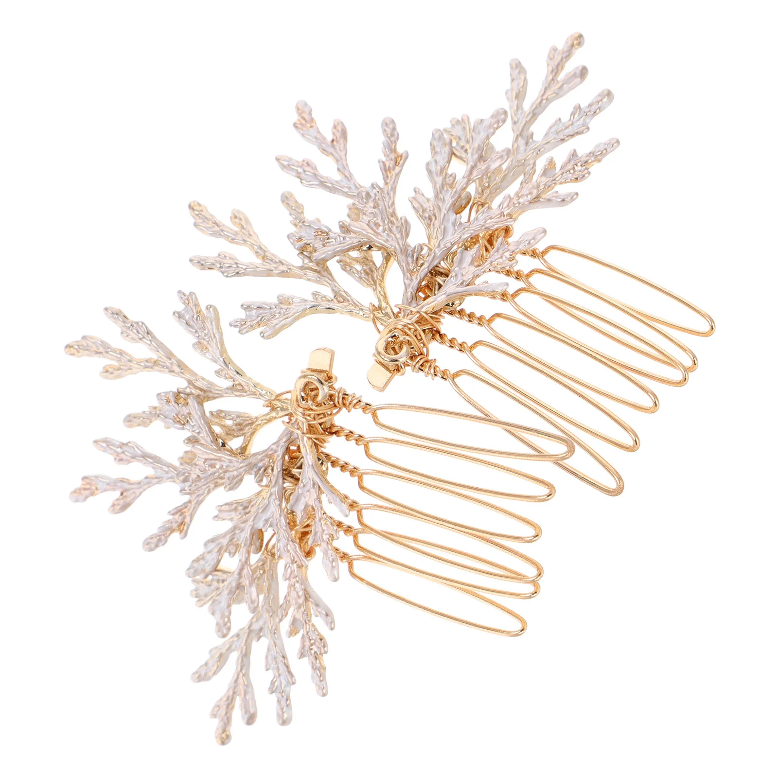 

2pcs Gold Comb Vintage Bridal Wedding Alloy Side Combs For Women Fancy Decorative Hair Accessories Prom Birthday Party Event Use