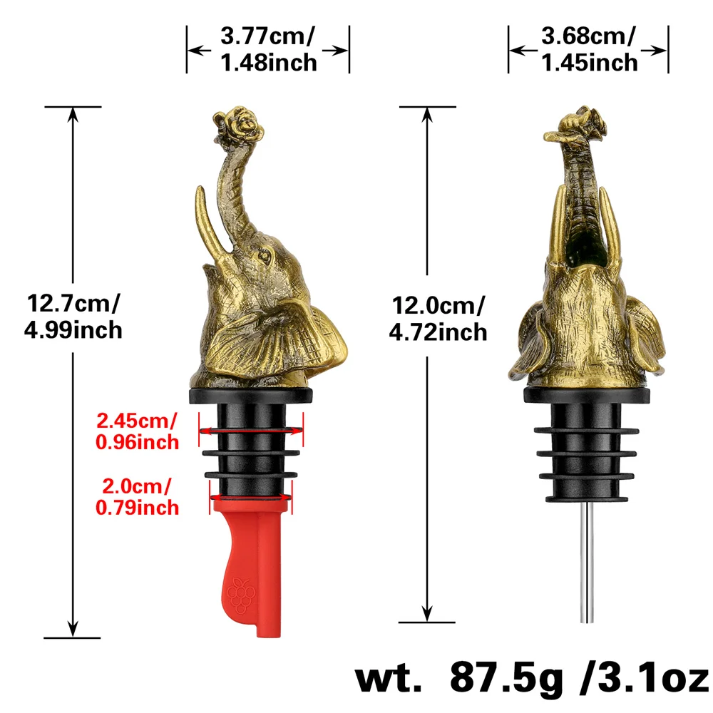 Elephant Head Vintage Metal Wine Mouth Bottle Stoppers Wine Gift Champagne Seal Stopper Kitchen Bar Accessories