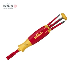 WIHA 6 in 1 Insulated Slim Line Precision Pop Up Screwdriver Set 1000V Electrician Screwdriver with SlimBits Magazine NO.38611