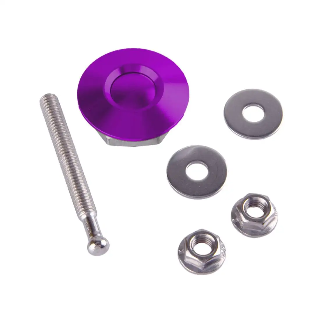 Universal 2pcs 25mm Car Push Button Quick Release Hood Bonnet Pins Lock Clip Bumper Latch Purple New