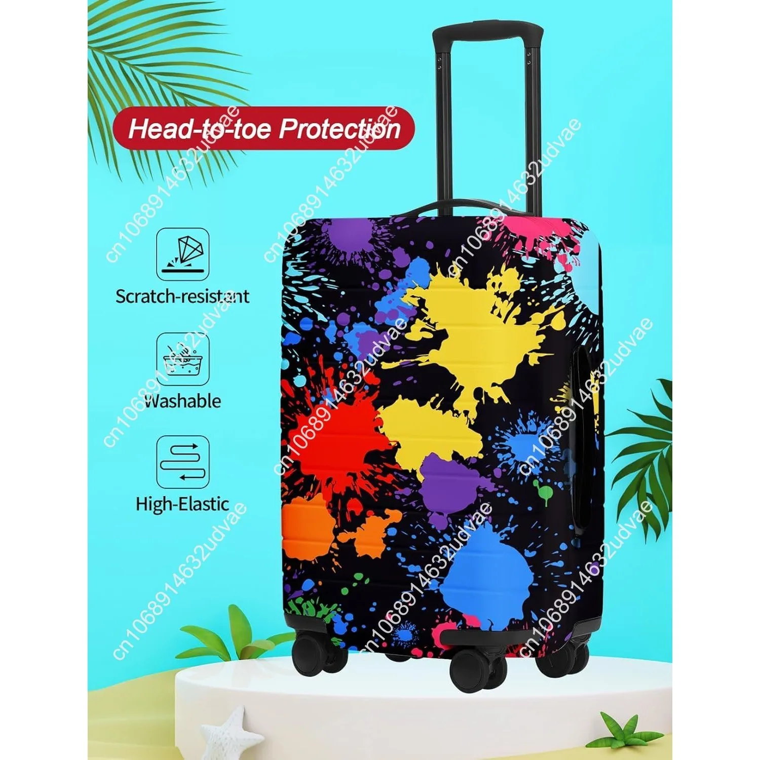 ليلة مرصعة بالنجوم بواسطة فان جوخ غطاء الأمتعة الملون حامي المضادة للخدش غطاء حقيبة للسفر يحمي الأوساخ والارتداء #2