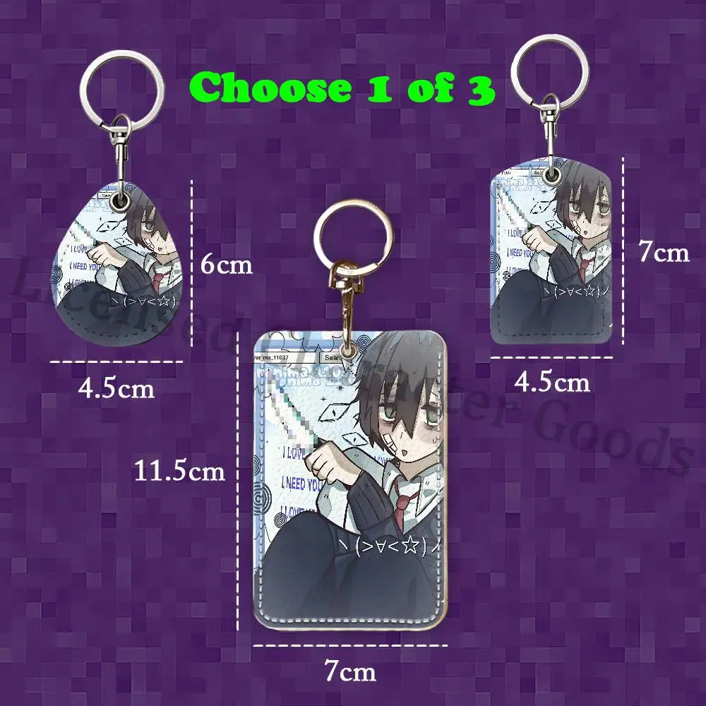 Kylar The Loner DOL Degrees of Lewdity Custom Access Card Case Leather Card Holder Keychain Key Ring Transportation Card Case