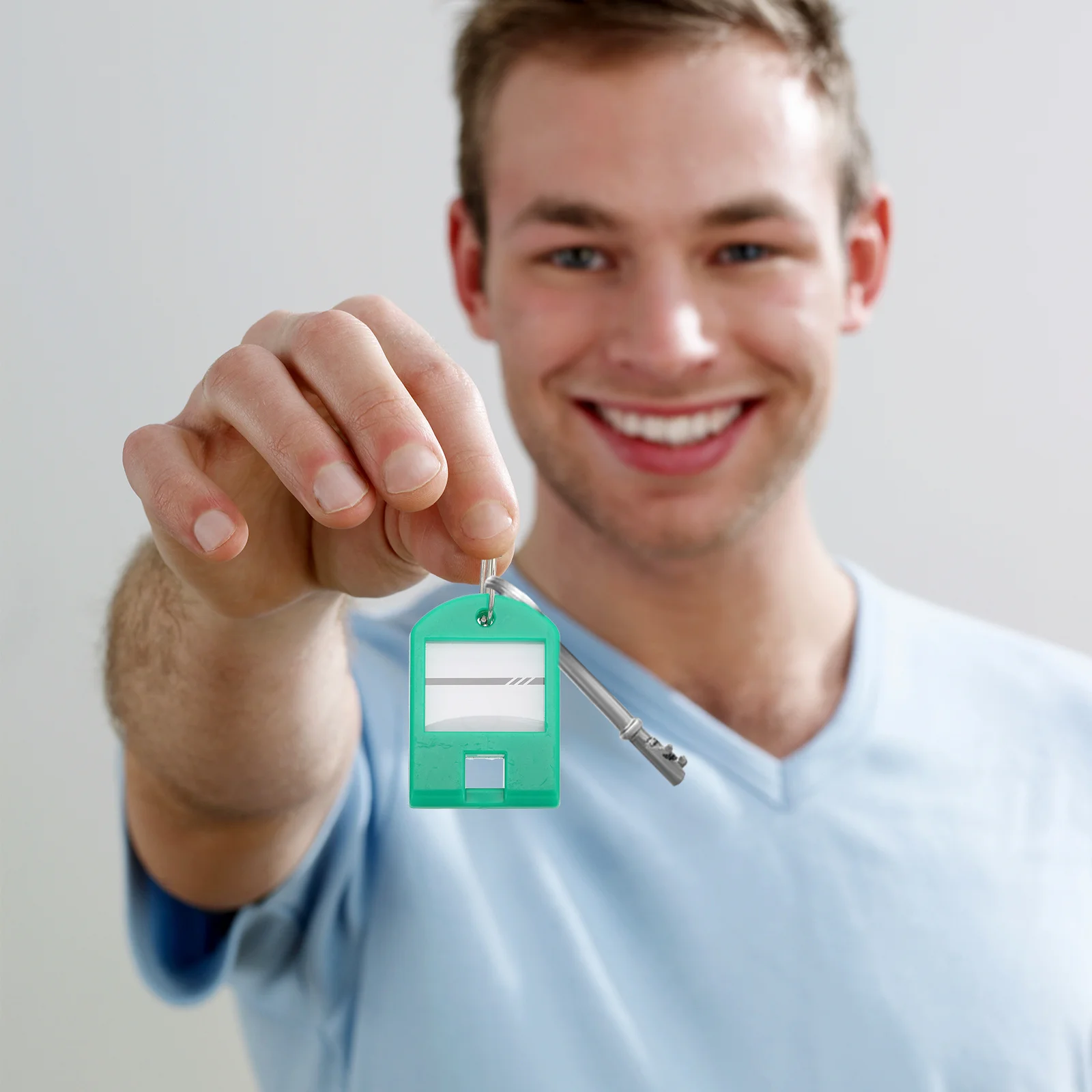 50 قطعة علامات سلسلة المفاتيح المميزة مع حلقة مقسمة تسميات الهوية القابلة لإعادة الاستخدام للفنادق حقائب الأمتعة العلامات الرئيسية علامة الأمتعة معرف التسمية #3