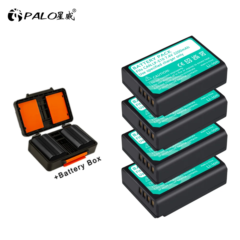 

PALO 2200mAh LP-E10 LPE10 LP E10 Battery for Canon EOS 1100D 1200D 1300D 2000D 4000D Rebel T3 T5 T6 KISS X50 X70 Battery E10